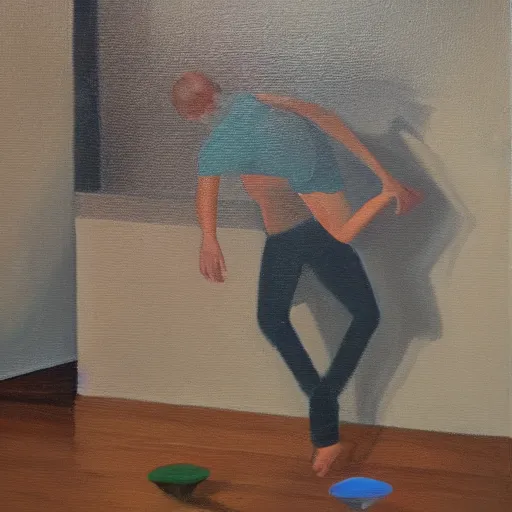 Prompt: hovering indecision, oil on canvas