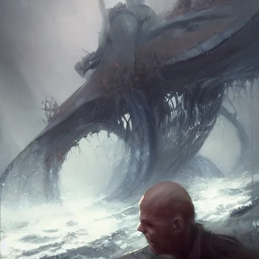 Image similar to innsmouth, painted by raymond swanland, painted by greg rutkowski, painted by jeremy mann, painted by artgerm, painted by igor kieryluk, trending on artstation