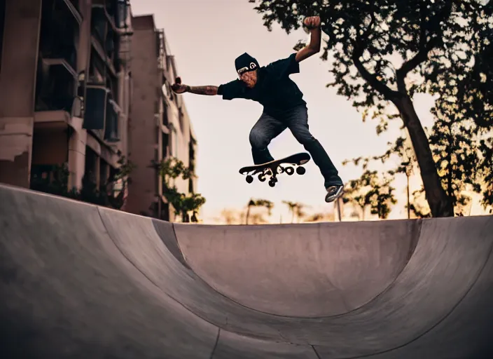 Image similar to professional photo of a skateboarder performing a grab trick, 8 k, bright ambient lighting key light, 8 5 mm f 1. 8