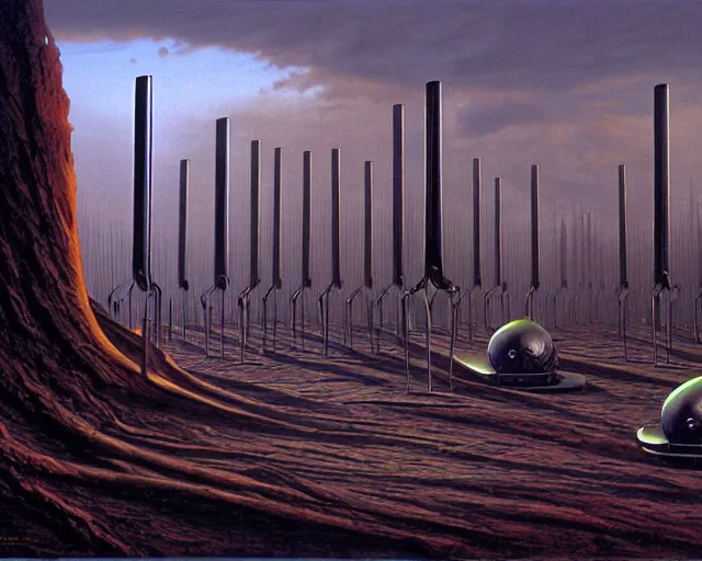 Image similar to The forks forks forks, sci-fi cinematic scene by Jim Burns
