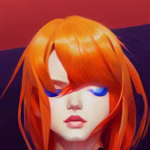 Image similar to portrait of Asuka Langley Soryu, League of Legend illustration by Sam Youn and Gil Elvgren and Sachin Teng, asymmetrical, profile picture, Organic Painting, sunny day, Matte Painting, bold shapes, hard edges, street art, trending on artstation