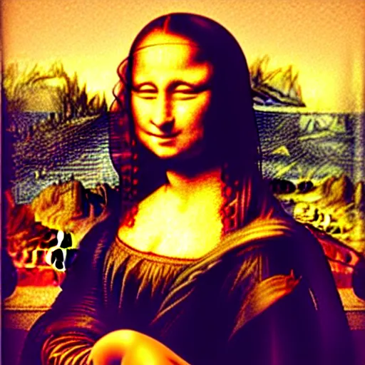 Prompt: mona lisa on psychedelics