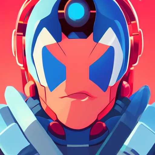 Image similar to face icon stylized minimalist mega man, loftis, cory behance hd by jesper ejsing, by rhads, makoto shinkai and lois van baarle, ilya kuvshinov, rossdraws global illumination