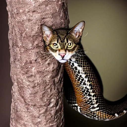 Image similar to a snake - cat - hybrid, animal photography