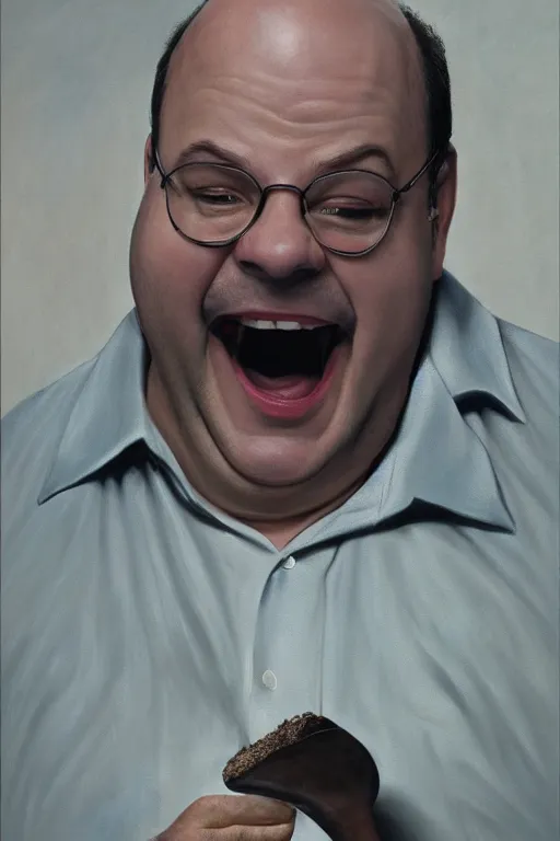 Image similar to jason alexander stubbing his toe as george costanza, oil on canvas, intricate, portrait, 8 k highly professionally detailed, hdr, cgsociety