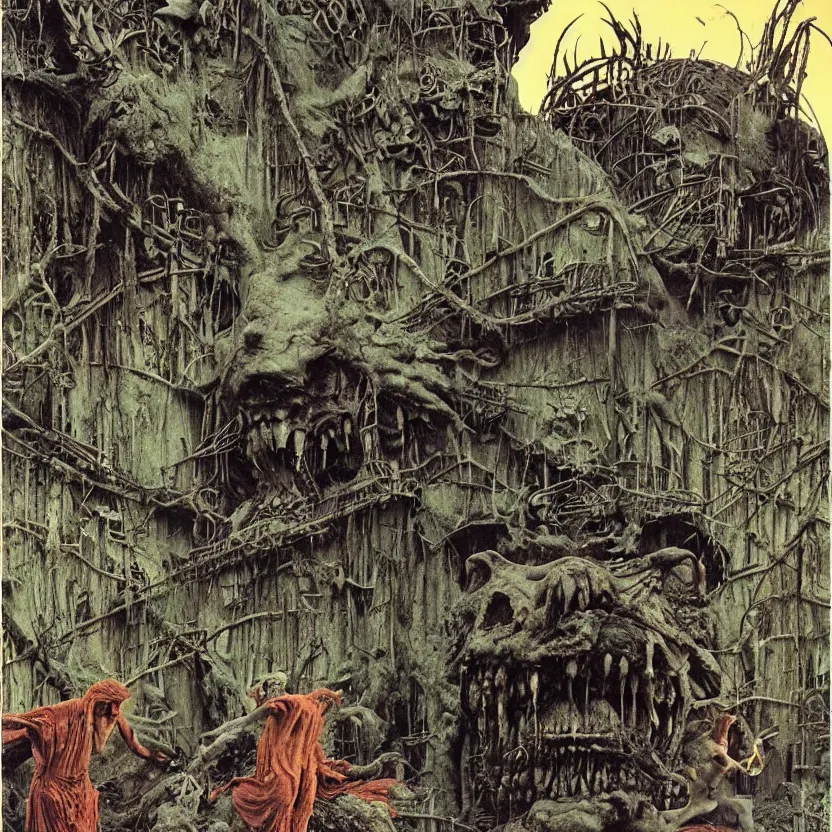 Prompt: an abandoned theme park, by richard corben, bruce pennington, and zdzisław beksinski. goosebumps cover art. pulp horror art.