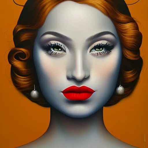 Image similar to a painting of a beautiful woman!!, an ultrafine detailed painting by rafal olbinski, behance contest winner, pop surrealism, detailed painting, very detailed, minimalist, airbrush art