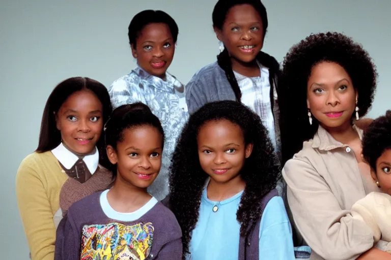 Image similar to whitewashed version of the cosby show, cinematic lighting