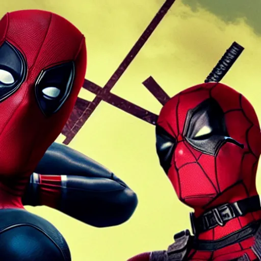 Image similar to Deadpool and Spider-Man together 4K quality