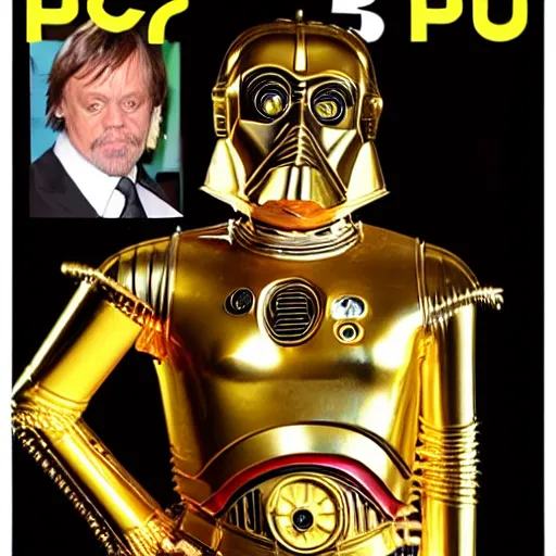 Image similar to mark hamill as c - 3 po