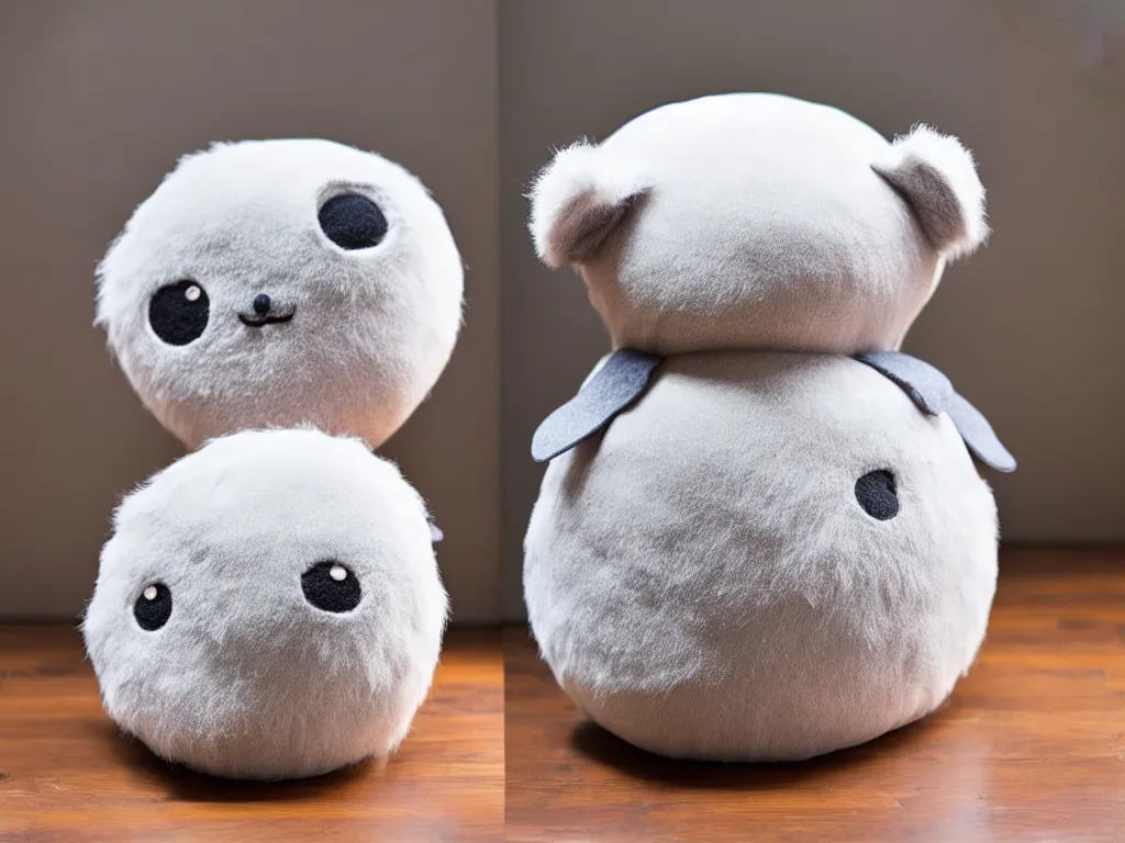 Image similar to a fuzzy plush round critter, product photo