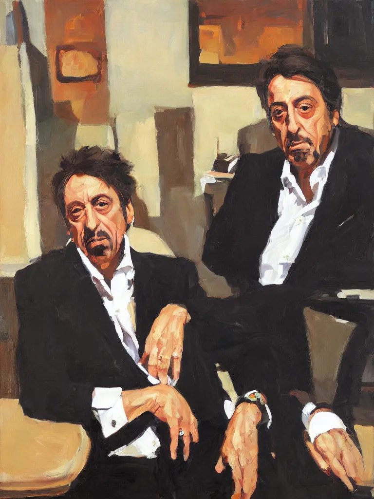 Prompt: portrait of Al Pacino by Ben aronson, oil on canvas