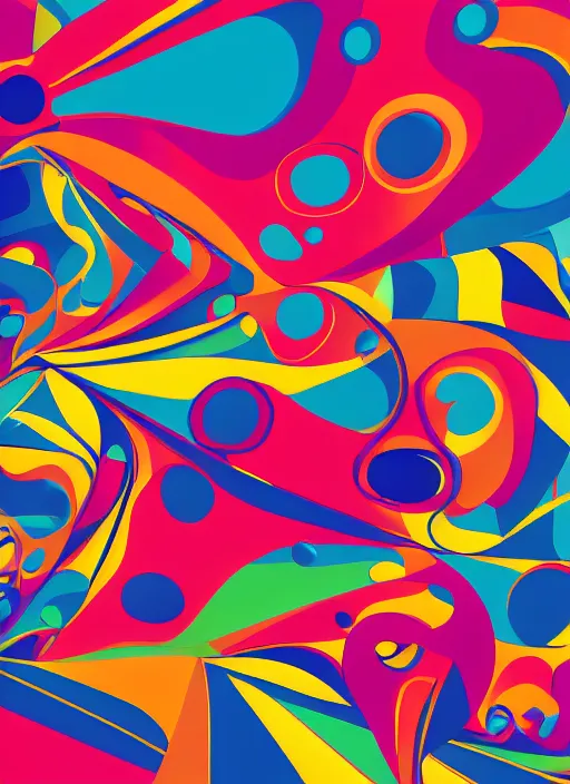 Prompt: ! dream an abstract animation still in the style of a 6 0's print ad, intricate and detailed, harmonic triadic color scheme, technicolor 4 k