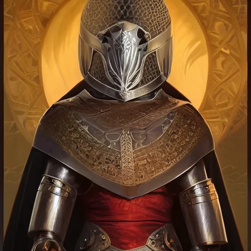 Prompt: perfectly - centered - portrait of a templar knight helmet design inspired by dracula, intricate, highly detailed, digital painting, artstation, concept art, smooth, sharp focus, illustration, unreal engine 5, 8 k, art by artgerm and greg rutkowski and alphonse mucha