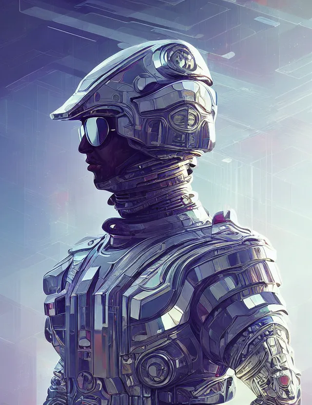 Image similar to futuristic soldier reflective chrome armor super intricate ornaments artwork by tooth wu and wlop and alena aenami and greg rutkows