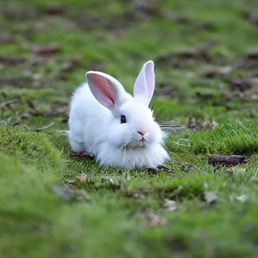 Image similar to white dwarf rabbit, photograph, sharp focus
