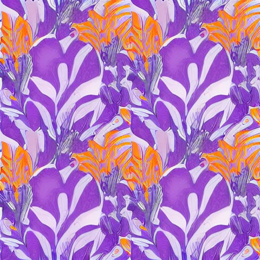 Prompt: smooth organic pattern, lavender, light purple, white, orange, artstation, nebulas