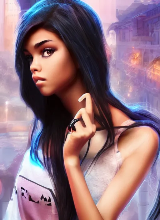 Image similar to Madison Beer as a video game character, digital art, unreal engine, unreal engine render, blender render, render, 4k, coherent