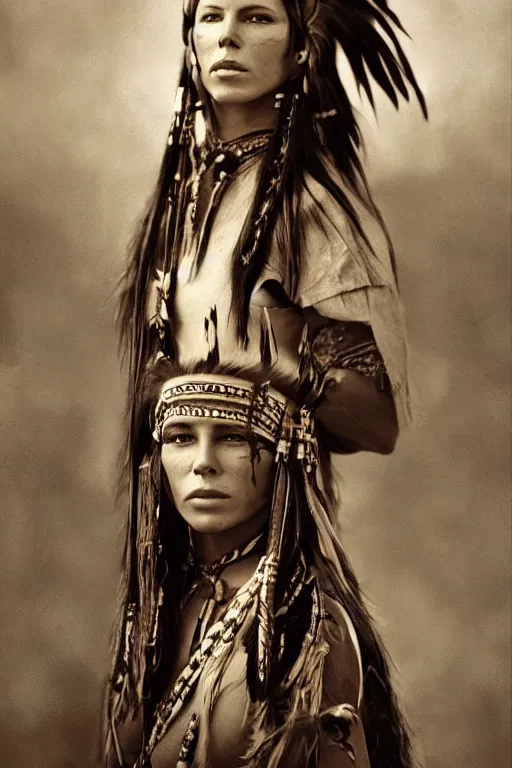 Image similar to Photo of Native American indian woman Kate Beckinsale, portrait, skilled warrior of the Apache, ancient, realistic, detailed, Kate Beckinsale