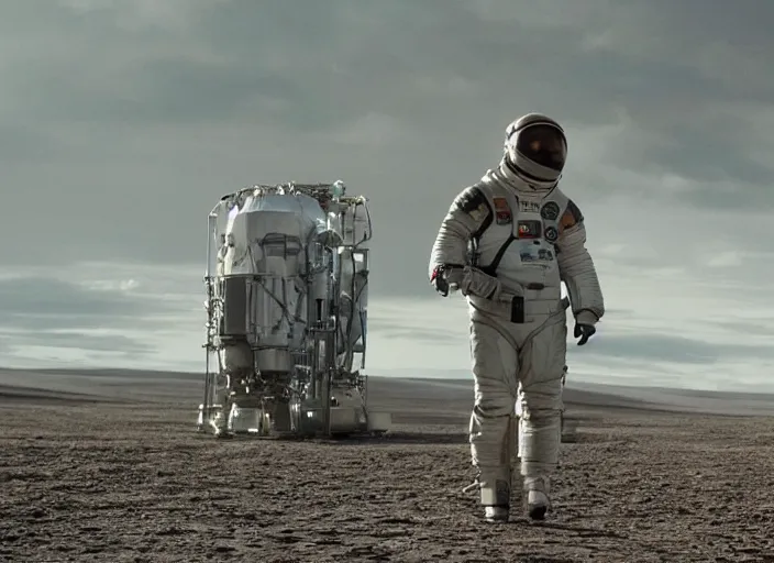 Image similar to film still of Johnny Depp as Cooper in Interstellar, 4k