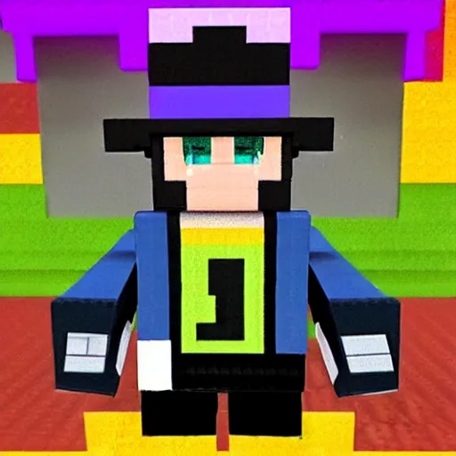 Image similar to jotaro in minecraft