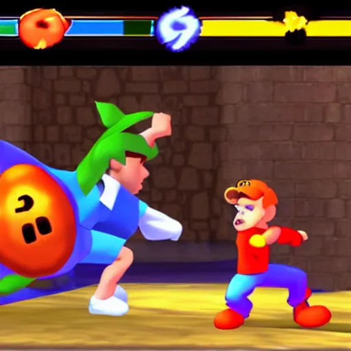 Prompt: scooby doo in super smash bros melee game