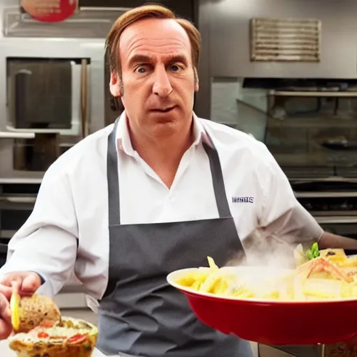 Image similar to saul goodman cooking at mcdonald's