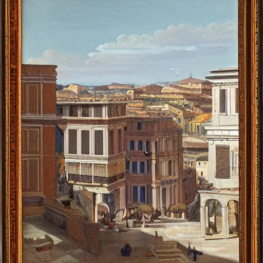 Image similar to the view of a breakfast, buildings in rome by martinus rørbye