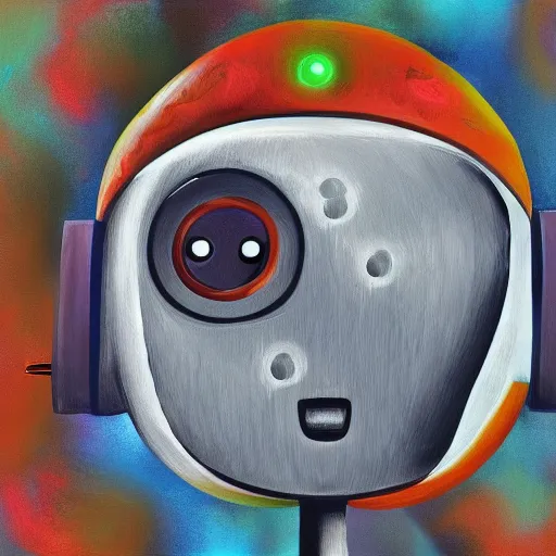 Prompt: a friendly robot, digital painting, by Georgia O'Keeffe, 4k wallpaper, beautiful masterpiece