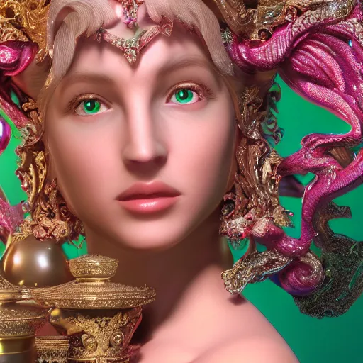 Prompt: wonderful princess of emerald, ornate 8 k intricate detailed, accent lighting, dramatic light, octane render