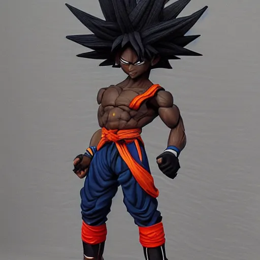 Image similar to black goku, highly detailed, ultra highly detailed