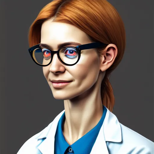 Prompt: ocd highly detailed portrait of a scientist, trending on artstation.