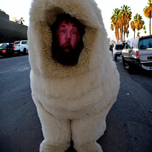 Prompt: LOS ANGELES CA, JAN 8 2010: One of the most fluffy friendly huge huggable creatures that emerged from the opening of the hellmouth.