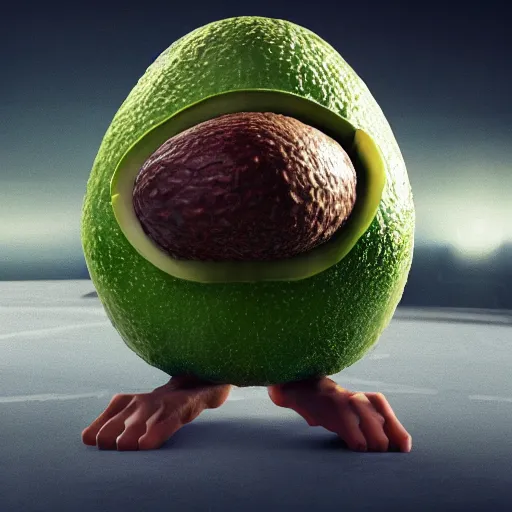 Prompt: an avocado with arms and legs wearing a starfleet uniform, patrick - stewart - avocado hybrid, 4 k photograph