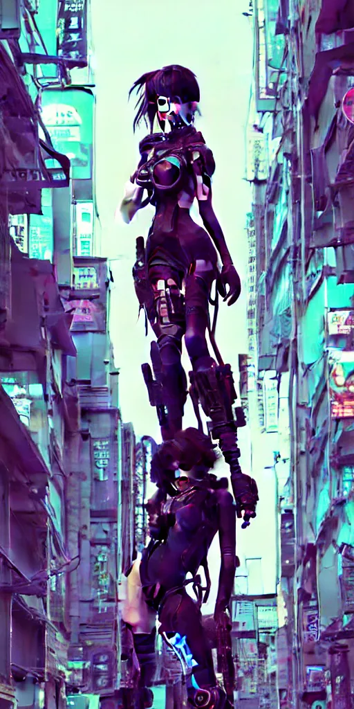 Image similar to hyper - realistic cyberpunk portrait of beautiful! anime woman standing on tokyo street, extreme detail, alluring, in style of yoji shinkawa, pan ren wei, col price, atey ghailan, by greg rutkowski, by greg tocchini, by james gilleard, by joe fenton, by kaethe butcher, grunge aesthetic