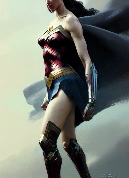 Image similar to a full body portrait of gal gadot, intricate, sharp focus, illustration, highly detailed, digital painting, concept art, matte, art by ruan jia and wlop and greg rutkowski, masterpiece