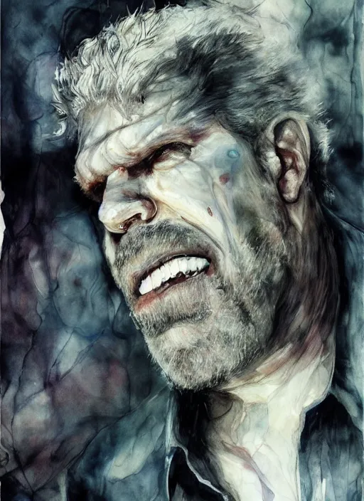 Prompt: ron perlman by agnes cecile