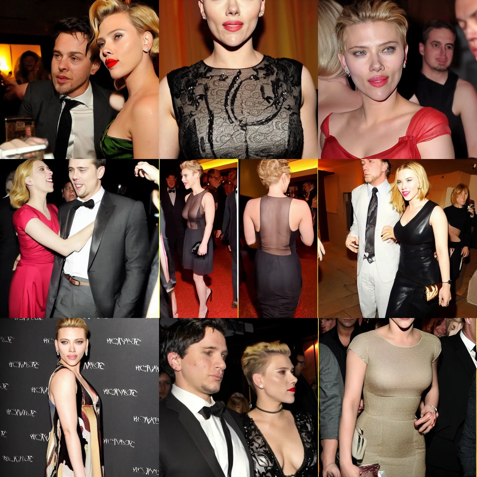 Prompt: scarlett johanson at the afterparty, bad photos