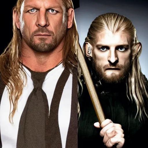 Prompt: triple H as Legolas clean shaven