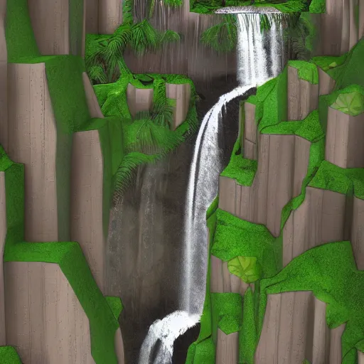 Prompt: waterfall in style of MC Escher