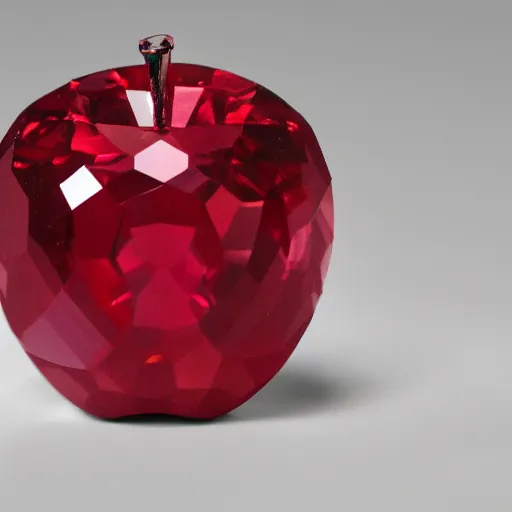 Image similar to An apple is made of ruby crystal.