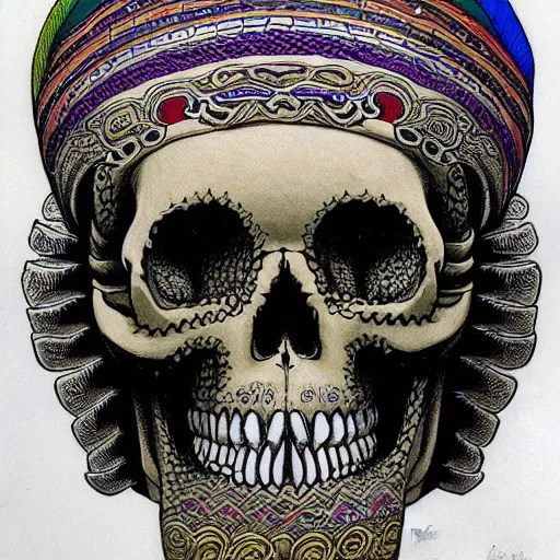 Image similar to tibetan skull by Moebius