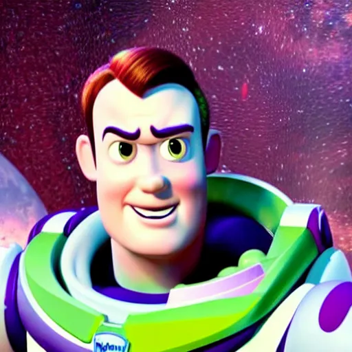 Prompt: a film still of Chris Evans as Buzz Lightyear on an alien planet