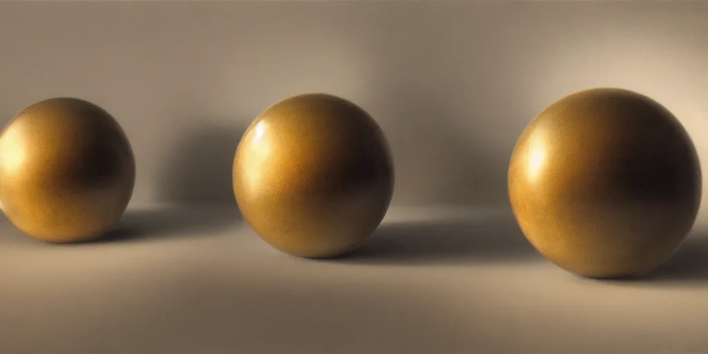 Image similar to two spheres, cinematic lighting, award-winning, detailed oil painting, hyperrealistic, 8k