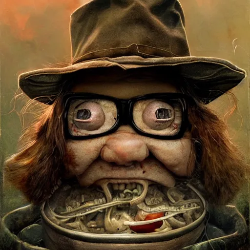 Image similar to hyperrealistic mixed media image of Squidbillies, stunning 3d render inspired art by István Sándorfi and Greg Rutkowski, perfect facial symmetry, realistic, highly detailed attributes and atmosphere, dim volumetric cinematic lighting, 8k octane extremely hyper-detailed render, post-processing, masterpiece,