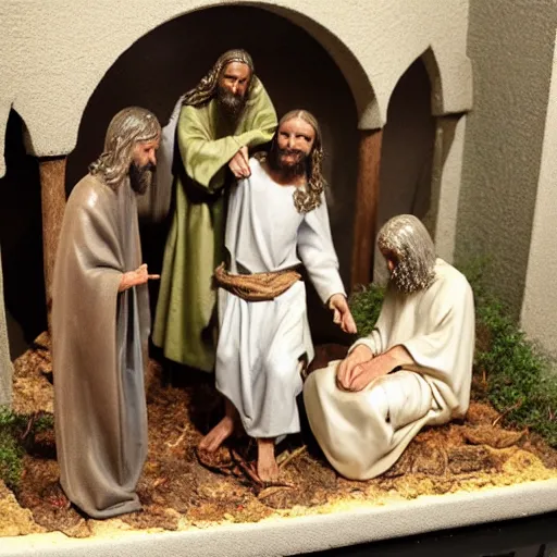 Image similar to diorama of Jesus when John was baptizing him