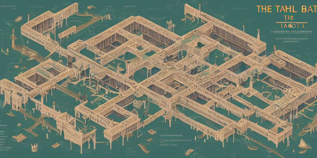 Image similar to The Taj hotel mep map axonometric pastel infographic by Wes Anderson