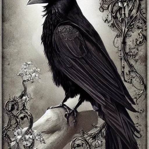 Prompt: beautiful woman with raven wings, gothic, highly detailed, realistic,