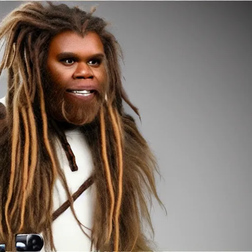 Image similar to chewbacca, dreadlocks commercial, dreadlocks advertisement