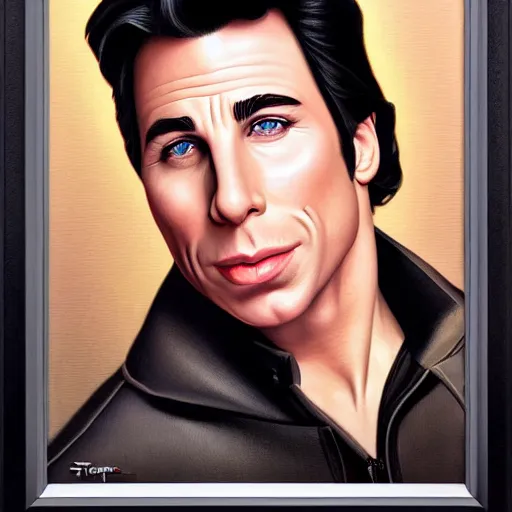 Image similar to john travolta portrait, Pixar style, by Tristan Eaton Stanley Artgerm and Tom Bagshaw.